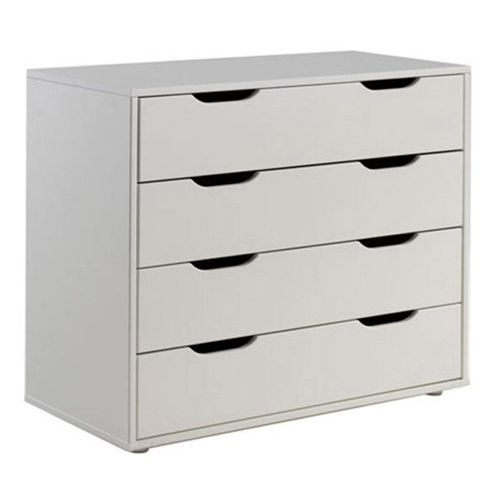 Paris Prix Commode 4 Tiroirs Enfant "Pino" 86cm Blanc