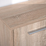 Paris Prix Commode 5 Portes "Victoria" 115cm Blanc & Naturel