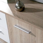 Paris Prix Commode 5 Portes "Victoria" 115cm Blanc & Naturel