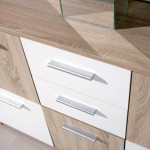 Paris Prix Commode 5 Portes "Victoria" 115cm Blanc & Naturel