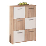 paris prix Commode 6 Portes "Victoria" 115cm Blanc & Naturel