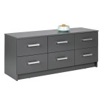 Paris Prix Commode 6 Tiroirs Design "Azio" 122cm Gris