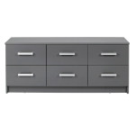 Paris Prix Commode 6 Tiroirs Design "Azio" 122cm Gris