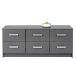 Paris Prix Commode 6 Tiroirs Design "Azio" 122cm Gris