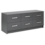 paris prix Commode 6 Tiroirs Design "Azio" 122cm Gris