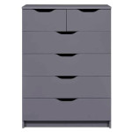 Paris Prix Commode 6 Tiroirs Design "Litania" 112cm Gris