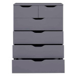 Paris Prix Commode 6 Tiroirs Design "Litania" 112cm Gris