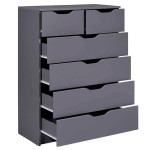 Paris Prix Commode 6 Tiroirs Design "Litania" 112cm Gris