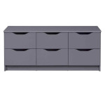 Paris Prix Commode 6 Tiroirs Design "Litania" 122cm Gris