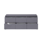 Paris Prix Commode 6 Tiroirs Design "Litania" 122cm Gris