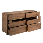 Paris Prix Commode 6 Tiroirs En Bois "Lucia" 140cm Noyer