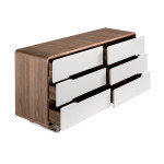 Paris Prix Commode 6 Tiroirs En Bois "Ruelta" 140cm Noyer