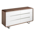 paris prix Commode 6 Tiroirs en Bois "Ruelta" 140cm Noyer