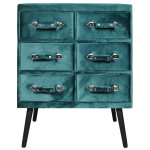 Paris Prix Commode 6 Tiroirs En Velours "Strano" 85cm Vert