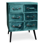 paris prix Commode 6 Tiroirs en Velours "Strano" 85cm Vert