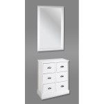 Paris Prix Commode 6 Tiroirs "Lavido" 75cm Blanc Laqué