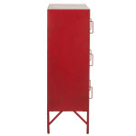 Paris Prix Commode 9 Portes En Métal "Pulgar" 113cm Rouge