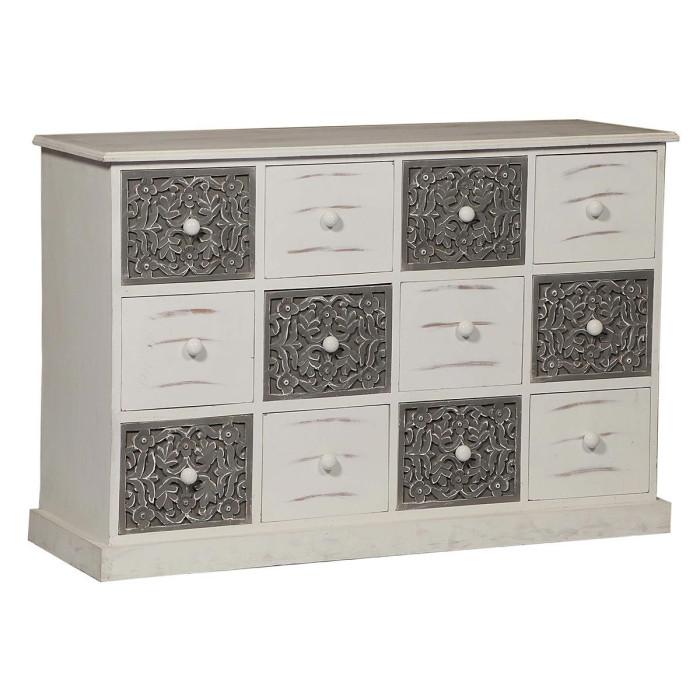 Paris Prix Commode Design 12 Tiroirs "Suzy" 120cm Naturel