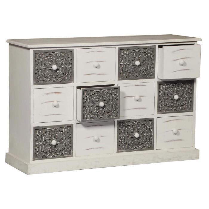 Paris Prix Commode Design 12 Tiroirs "Suzy" 120cm Naturel