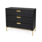 Paris Prix Commode Design 3 Tiroirs "Pimlico" 91cm Charbon