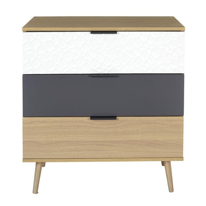 Paris Prix Commode Design 3 Tiroirs "Sven" 80cm Naturel