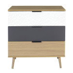 paris prix Commode Design 3 Tiroirs "Sven" 80cm Naturel