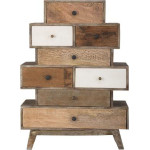 Paris Prix Commode Design 8 Tiroirs "Koval" 107cm Naturel