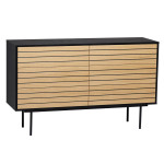 paris prix Commode Design "Stripe 6D" 140cm Chêne & Noir