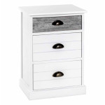 paris prix Commode en Bois 3 Tiroirs "Mario" 60cm Blanc