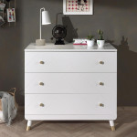Paris Prix Commode Enfant 3 Tiroirs "Billy" 100cm Blanc