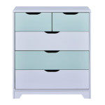paris prix Commode Enfant 5 Tiroirs "Paty" 92cm Vert Sauge