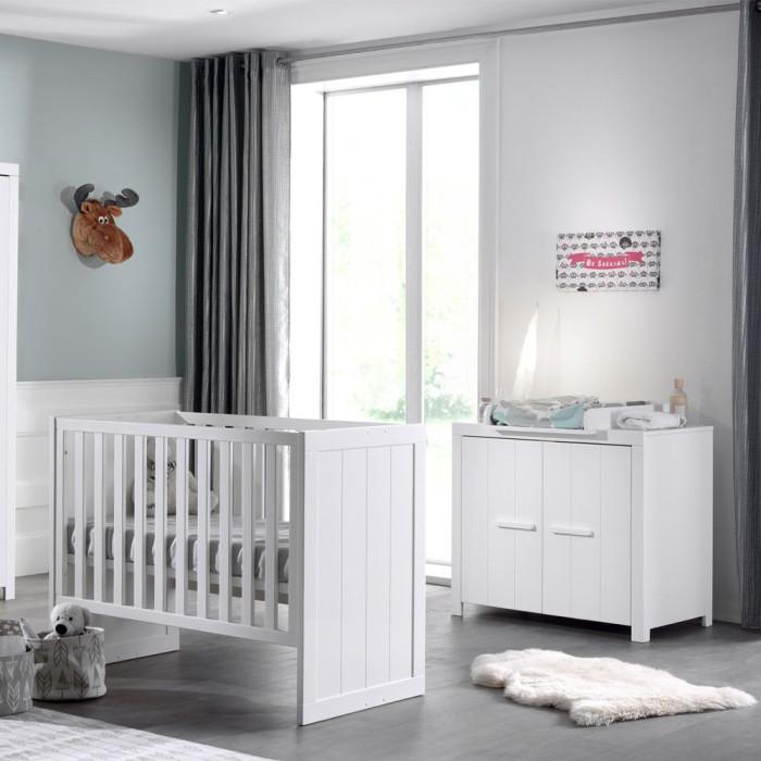 Paris Prix Commode Enfant En Bois 2 Portes "Erik" 100cm Blanc