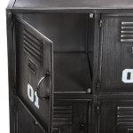 Paris Prix Commode Industrielle 6 Portes "Casiers" 90cm Noir