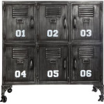 paris prix Commode Industrielle 6 Portes "Casiers" 90cm Noir