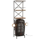 Paris Prix Comptoir De Bar En Métal "Tracteur" 181cm Noir