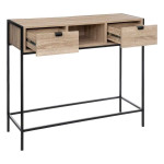 Paris Prix Console 2 Tiroirs Design "Aliaj" 100cm Beige & Noir