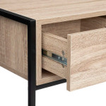 Paris Prix Console 2 Tiroirs Design "Aliaj" 100cm Beige & Noir