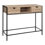 paris prix Console 2 Tiroirs Design "Aliaj" 100cm Beige & Noir