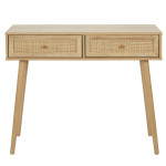Paris Prix Console 2 Tiroirs En Bois "Bali" 100cm Naturel