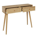 Paris Prix Console 2 Tiroirs En Bois "Bali" 100cm Naturel