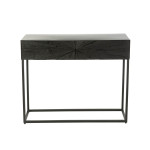 Paris Prix Console 2 Tiroirs En Bois "Shanil" 100cm Noir