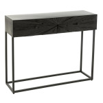 paris prix Console 2 Tiroirs en Bois "Shanil" 100cm Noir