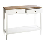 Paris Prix Console 2 Tiroirs En Bois "Solen" 110cm Blanc