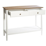 Paris Prix Console 2 Tiroirs En Bois "Solen" 110cm Blanc