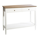 paris prix Console 2 Tiroirs en Bois "Solen" 110cm Blanc