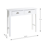 Paris Prix Console 2 Tiroirs "Lavido" 100cm Blanc Laqué