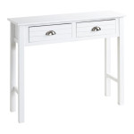 paris prix Console 2 Tiroirs "Lavido" 100cm Blanc Laqué