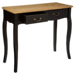 Paris Prix Console 2 Tiroirs Vintage "Chrysa" 86cm Noir