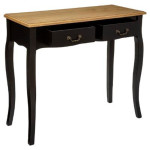 Paris Prix Console 2 Tiroirs Vintage "Chrysa" 86cm Noir