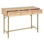 Paris Prix Console 3 Tiroirs Cannage "Rayo" 110cm Naturel